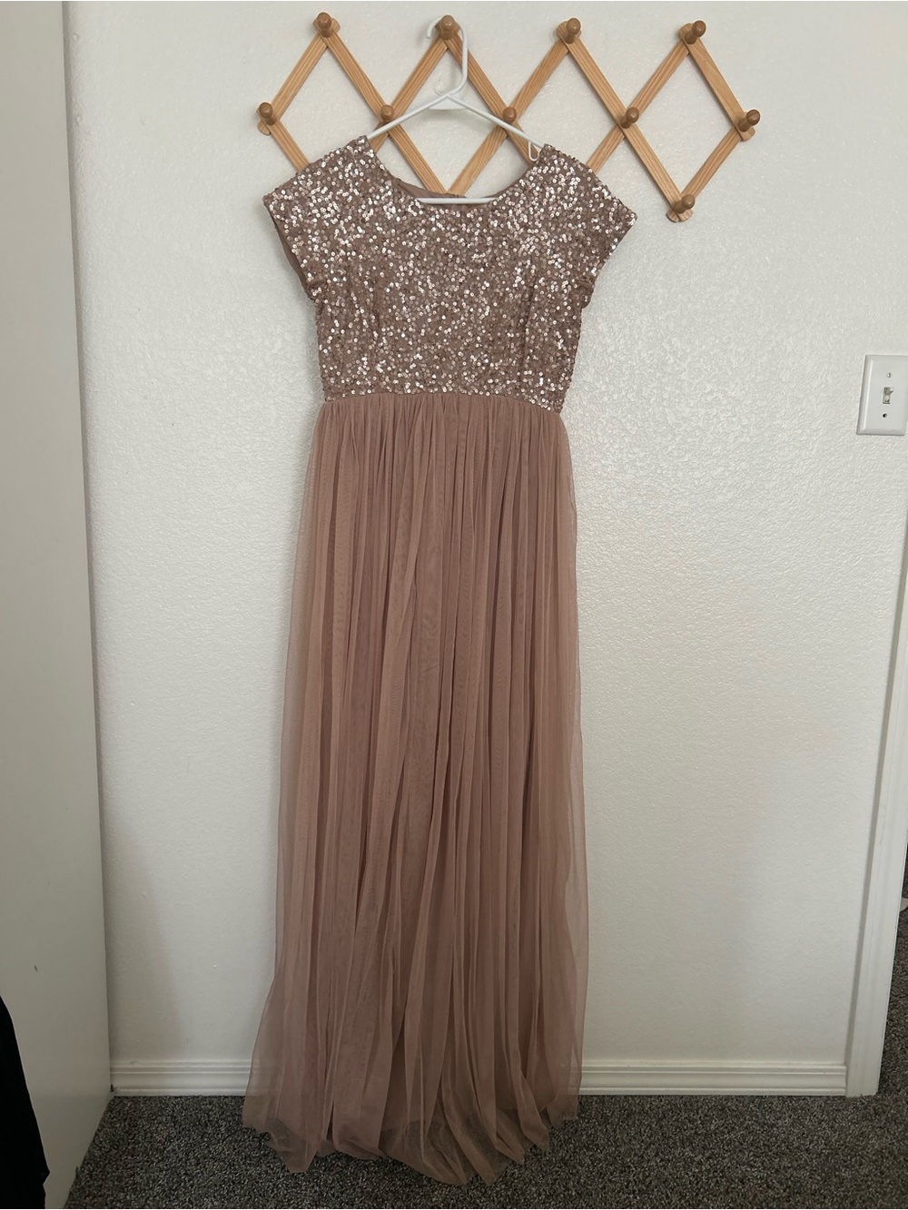MAYA maternity Sequin Tulle Maxi Dress - Mauve Pink